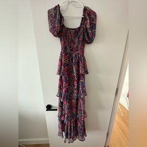 Puff sleeve ruffle dress